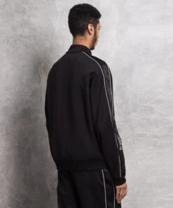 Off-White Black Sports Jacket With Contrasting Logo Pattern -Summer Fashion Clothing a198d1e3 5377 4dba a2c5 cec3a69e1cb7