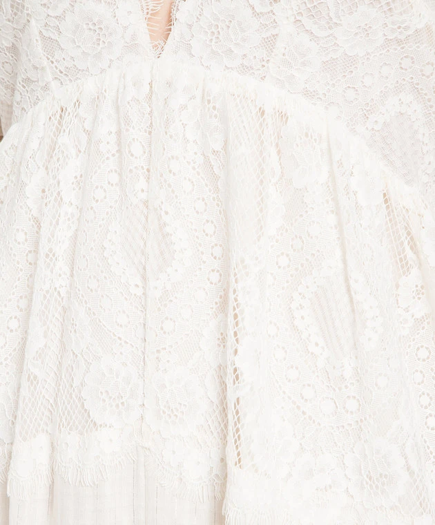 TWINSET White Dress With Lace And Lurex 5 TWINSET White Dress With Lace And Lurex - Image 5