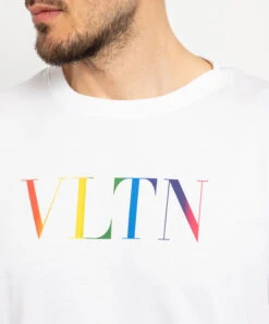 Valentino White T-shirt With VLTN Logo Print -Summer Fashion Clothing a25b2cb0 0cae 4767 8f34 e4b7dcadf1bf