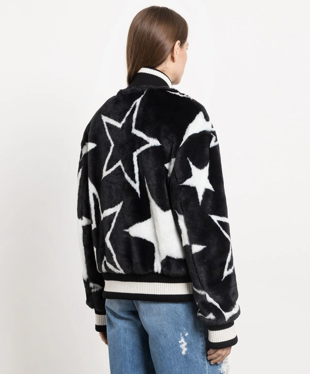 Dolce & Gabbana Black Bomber Jacket In Contrasting Print 4 Dolce & Gabbana Black Bomber Jacket In Contrasting Print - Image 4