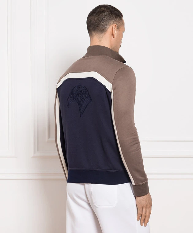 Blue Sports Jacket With Logo Embroidery 4 Blue Sports Jacket With Logo Embroidery - Image 4