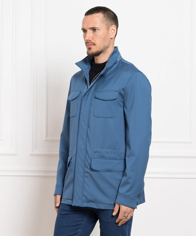 Blue Logo Wool Jacket 3 Blue Logo Wool Jacket - Image 3