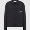 Off-White Black Windbreaker With Embroidery