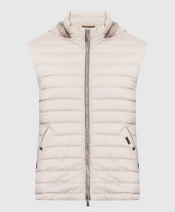 Alessio-S3L Beige Down Jacket With Removable Sleeves