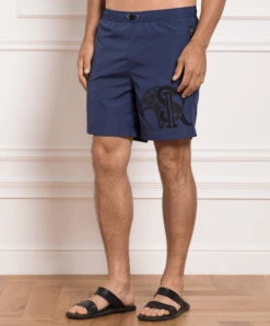 Blue Logo Print Swim Shorts -Summer Fashion Clothing a3118366 2cf7 4f52 a1b9 6b0cd24e5d73