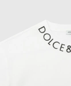 Dolce & Gabbana Children's White T-shirt With Contrasting Logo Embroidery 5 Dolce & Gabbana Children's White T-shirt With Contrasting Logo Embroidery -Summer Fashion Clothing a3cb1298 be4c 4a3a 81ee f87e249ab946