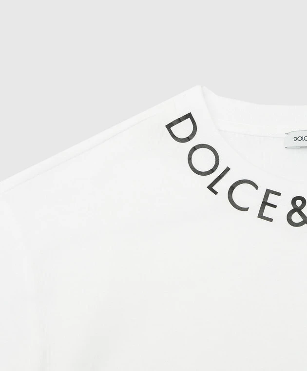 Dolce & Gabbana Children's White T-shirt With Contrasting Logo Embroidery 3 Dolce & Gabbana Children's White T-shirt With Contrasting Logo Embroidery - Image 3