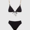 Como Black Swimsuit With Chains