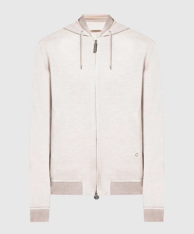 Beige Bomber Jacket With Logo 1 Beige Bomber Jacket With Logo