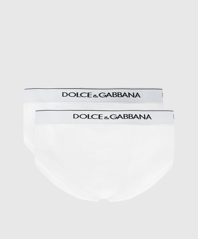 Dolce & Gabbana Set Of White Briefs With Logo 2 Dolce & Gabbana Set Of White Briefs With Logo - Image 2