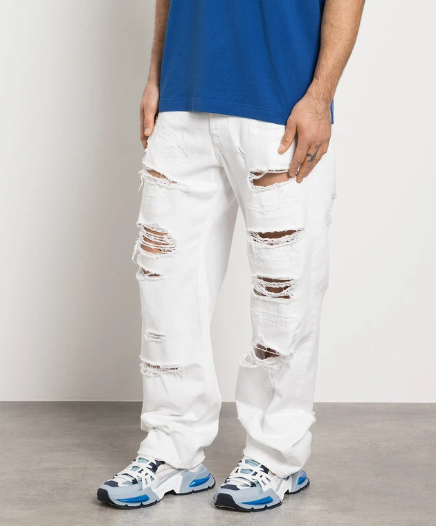 Dolce & Gabbana White Jeans With Holes 3 Dolce & Gabbana White Jeans With Holes - Image 3