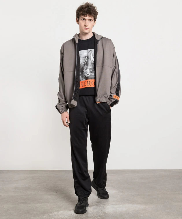 Gray Sports Jacket With A Logo 2 Gray Sports Jacket With A Logo - Image 2