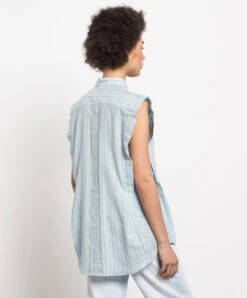 Dondup Blue Striped Top -Summer Fashion Clothing a8052db9 7119 495e 9d6c 3ded5cd3b0b9