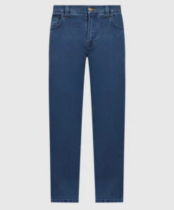 Blue Jeans With Logo Embroidery