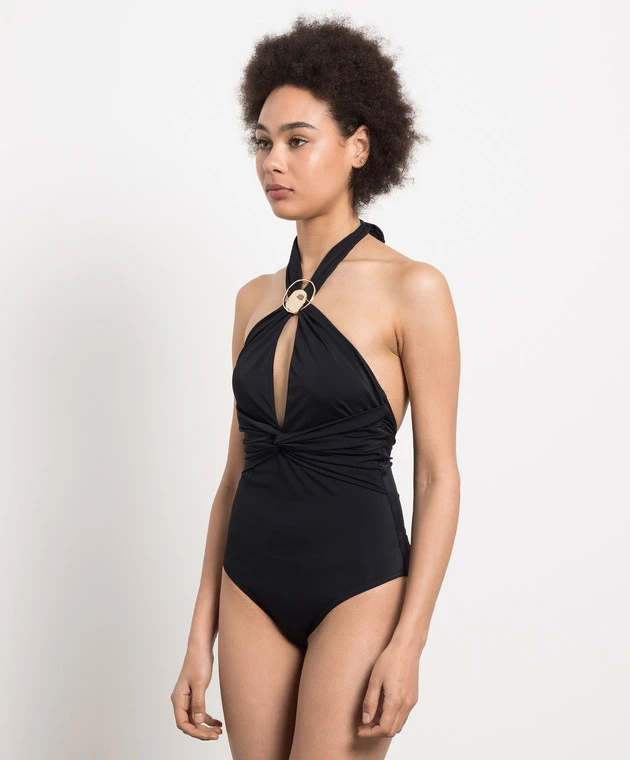 Giovanna Black Draped Swimsuit 3 Giovanna Black Draped Swimsuit - Image 3