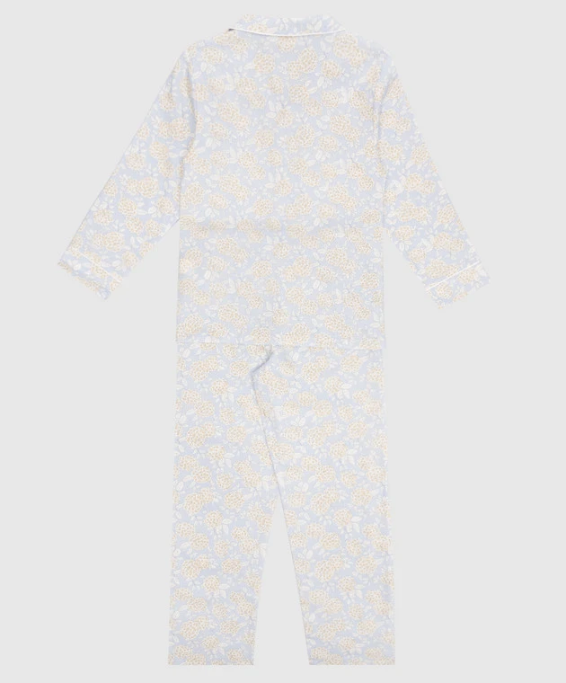 Children's Blue Pajamas In A Floral Print 2 Children's Blue Pajamas In A Floral Print - Image 2