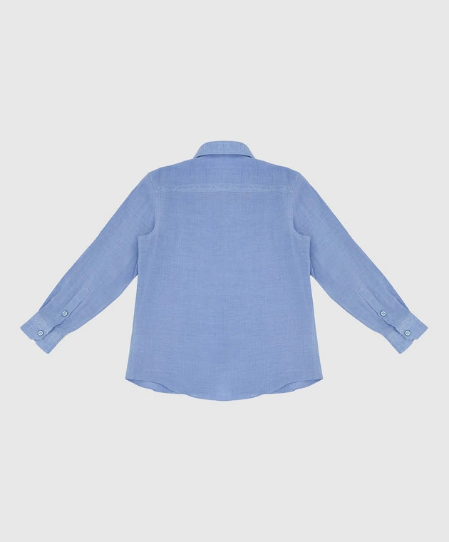 Children's Blue Linen Shirt 2 Children's Blue Linen Shirt - Image 2