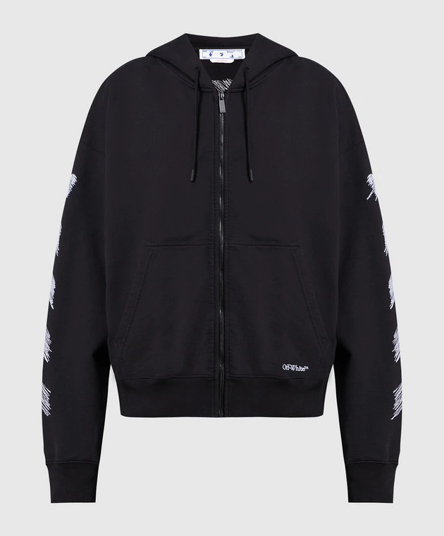 Off-White Black Sports Jacket With Contrasting Embroidery 1 Off-White Black Sports Jacket With Contrasting Embroidery