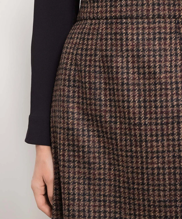 Dolce & Gabbana Brown Skirt With A Houndstooth Pattern 5 Dolce & Gabbana Brown Skirt With A Houndstooth Pattern - Image 5