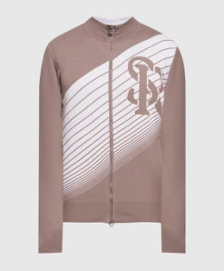 Brown Sports Jacket With A Logo Pattern