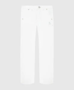 Children's White Trousers With Embroidery