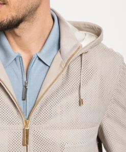 Beige Leather Jacket With Perforation -Summer Fashion Clothing b17d3af5 d328 4380 9cad 1cdc393aa565