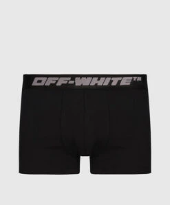 Off-White Black Boxer Briefs With A Logo Pattern