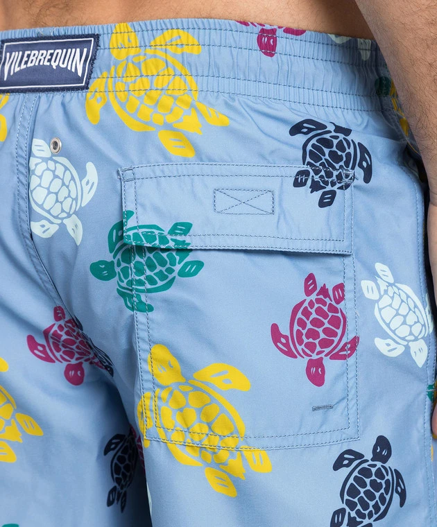 Vilebrequin Blue Swim Shorts With Ronde Des Tortues Print 5 Vilebrequin Blue Swim Shorts With Ronde Des Tortues Print - Image 5
