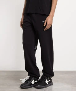 Off-White Black Joggers With Logo Embroidery -Summer Fashion Clothing b537d036 acfd 4ecd a61d 2b2aa3fcee44