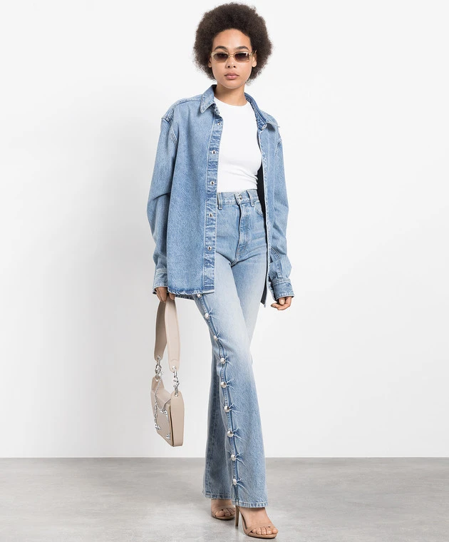 Blue Jeans With Metallic Decoration 2 Blue Jeans With Metallic Decoration - Image 2