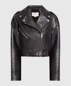 Black Leather Jacket With A Worn Effect