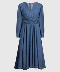 MAX & Co. Midi Blue Denim Dress