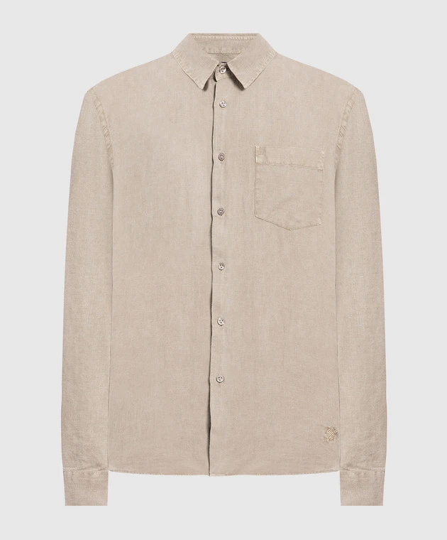 Vilebrequin Caroubis Khaki Linen Shirt 1 Vilebrequin Caroubis Khaki Linen Shirt