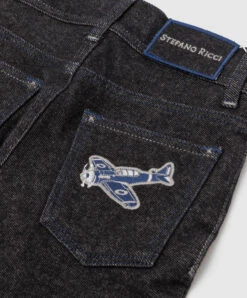 Children's Dark Gray Trousers With Embroidery -Summer Fashion Clothing b868950f 6cea 4757 a143 860189f393cd