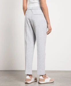 Peserico Gray Melange Pants With Monil Chain -Summer Fashion Clothing b91b0444 b552 45fc 826a 53ea2567e767