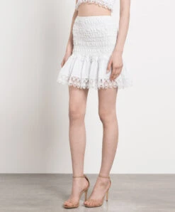 Fleur White Skirt With Lace -Summer Fashion Clothing b95f00a1 c1c5 4467 829a 94adf06fd09e