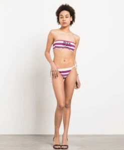 Dolce & Gabbana White Striped Swimsuit With Embroidery -Summer Fashion Clothing b9d3bae3 8efa 4e6f 8fec ba66a0c0c454