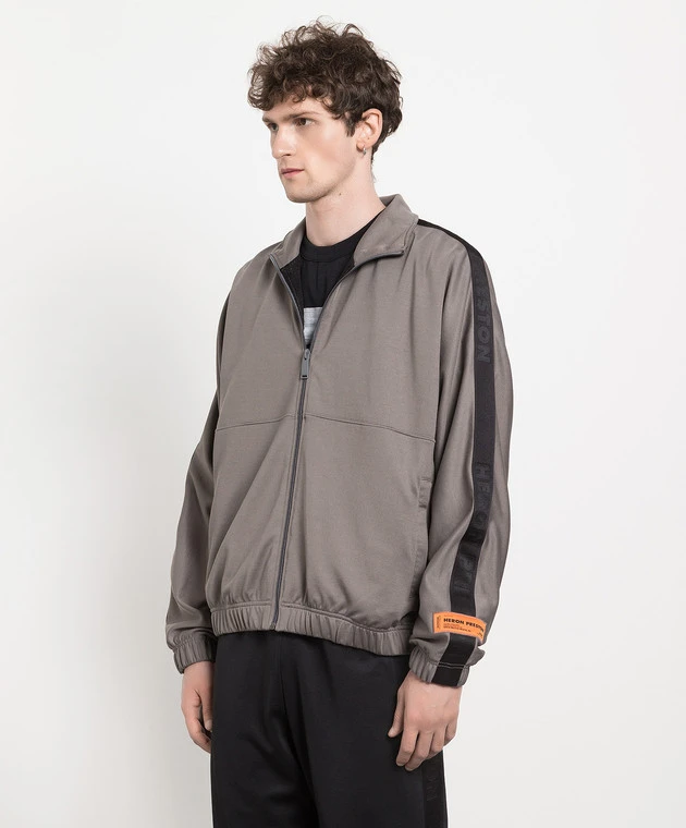 Gray Sports Jacket With A Logo 3 Gray Sports Jacket With A Logo - Image 3