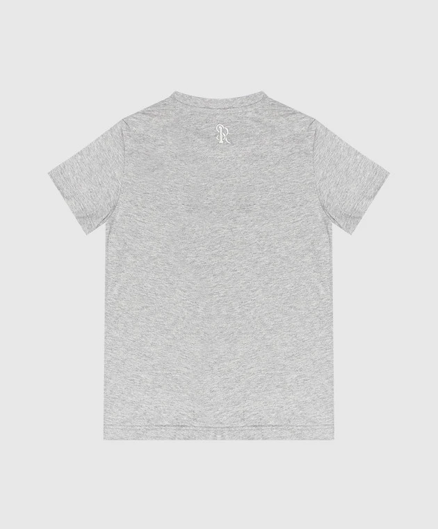 Gray T-shirt With Textured Logo 2 Gray T-shirt With Textured Logo - Image 2