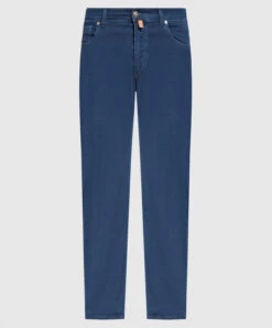 Blue Jeans With Logo Patch