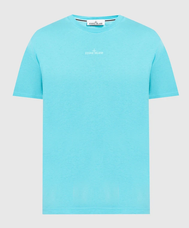 Stone Island Blue T-shirt With Logo Print 1 Stone Island Blue T-shirt With Logo Print