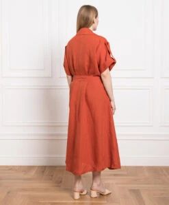 MARINA RINALDI Brown Linen Dress 8 MARINA RINALDI Brown Linen Dress -Summer Fashion Clothing bd38c714 d047 46ba 887d e46fd38ac921