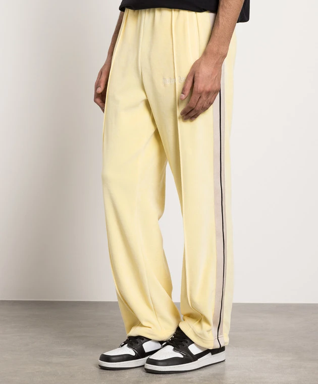 Palm Angels Yellow Sports Pants With Stripes 3 Palm Angels Yellow Sports Pants With Stripes - Image 3