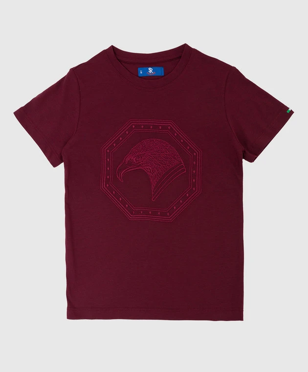 Children's Burgundy T-shirt With Embroidery 1 Children's Burgundy T-shirt With Embroidery