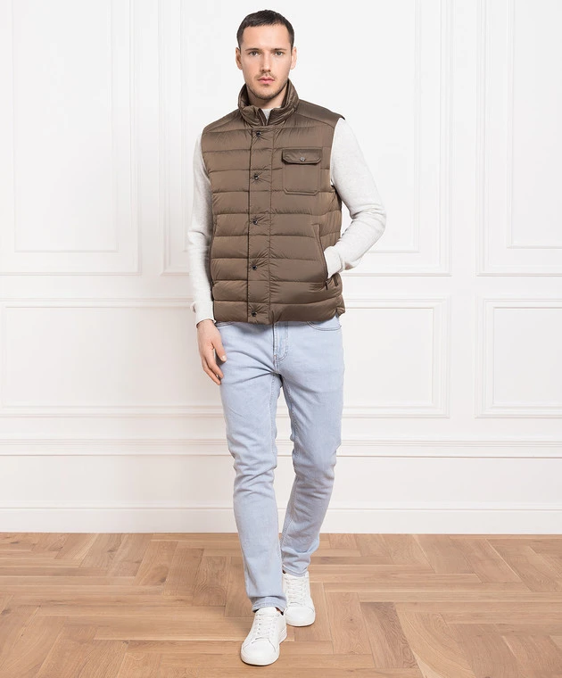 Morfeo Brown Down Vest 2 Morfeo Brown Down Vest - Image 2