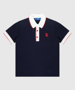 Children's Dark Blue Polo With Embroidery