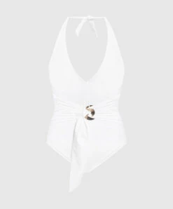 White Imelda Swimsuit With Drapery