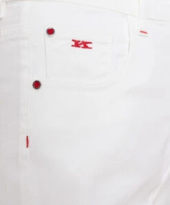 Kiton White Jeans With Logo Embroidery -Summer Fashion Clothing c335b949 7ce1 44e8 b319 3269a5647c1c