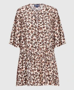 Vilebrequin Beige Loom Mini Dress In Print