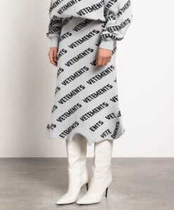 VETEMENTS Gray Logo Wool Skirt -Summer Fashion Clothing c393bda6 c11d 440e 949f d69d9e812617